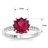 Ruby Ring: 1 1/2 Carat Cushion Cut Ruby and Diamond Ring Image-5