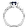 Sapphire Ring: 1 1/2 Carat Cushion Cut Sapphire and Diamond Ring Image-3