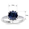 Sapphire Ring: 1 1/2 Carat Cushion Cut Sapphire and Diamond Ring Image-5