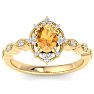Citrine Ring: 1 Carat Citrine and Diamond Ring Image-1