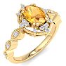Citrine Ring: 1 Carat Citrine and Diamond Ring Image-2