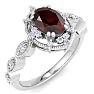 Garnet Ring: 2 Carat Garnet and Diamond Ring Image-2