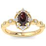 Garnet Ring: 2 Carat Garnet and Diamond Ring Image-1