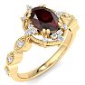 Garnet Ring: 2 Carat Garnet and Diamond Ring Image-2