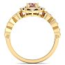 1 Carat Morganite and Halo Diamond Ring In 14K Yellow Gold Image-3