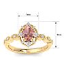 1 Carat Morganite and Halo Diamond Ring In 14K Yellow Gold Image-5