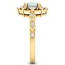 1 Carat Opal Ring with Fancy Halo Diamonds In 14K Yellow Gold Image-4