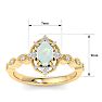 1 Carat Opal Ring with Fancy Halo Diamonds In 14K Yellow Gold Image-5