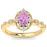 Pink Topaz Ring: 2 Carat Pink Topaz and Diamond Ring Image-1