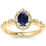 Sapphire Ring: 2 Carat Sapphire and Diamond Ring Image-1