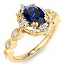 Sapphire Ring: 2 Carat Sapphire and Diamond Ring Image-2