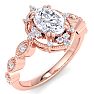 1 Carat Oval Shape Halo Diamond Engagement Ring In 14K Rose Gold Image-2