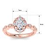 1 Carat Oval Shape Halo Diamond Engagement Ring In 14K Rose Gold Image-5