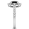 1 Carat Oval Shape Black Diamond Engagement Ring In 14K White Gold Image-4