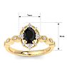 1 Carat Oval Shape Black Diamond Engagement Ring In 14K Yellow Gold Image-5
