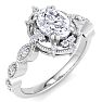 1 Carat Oval Shape Moissanite Engagement Ring In 14K White Gold Image-2
