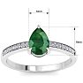 Emerald Ring: 1 1/4 Carat Pear Shape Emerald and Diamond Ring Image-5