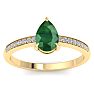 Emerald Ring: 1 1/4 Carat Pear Shape Emerald and Diamond Ring Image-1