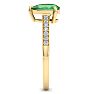 Emerald Ring: 1 1/4 Carat Pear Shape Emerald and Diamond Ring Image-4