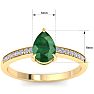 Emerald Ring: 1 1/4 Carat Pear Shape Emerald and Diamond Ring Image-5