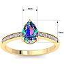 1-1/4 Carat Pear Shape Mystic Topaz Ring and Diamonds In 14 Karat Yellow Gold Image-5