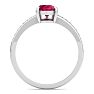 Ruby Ring: 1 1/4 Carat Pear Shape Ruby and Diamond Ring Image-3