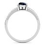 Sapphire Ring: 1 1/4 Carat Pear Shape Sapphire and Diamond Ring Image-3