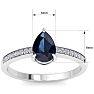 Sapphire Ring: 1 1/4 Carat Pear Shape Sapphire and Diamond Ring Image-5