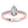 1 1/4 Carat Pear Shape Diamond Engagement Ring In 14K Rose Gold Image-1