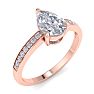 1 1/4 Carat Pear Shape Diamond Engagement Ring In 14K Rose Gold Image-2