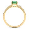 Emerald Ring: 1 1/4 Carat Emerald Shape Emerald and Diamond Ring Image-3