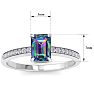1-1/4 Carat Octagon Shape Mystic Topaz Ring and Diamonds In 14 Karat White Gold Image-5