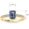 1-1/4 Carat Octagon Shape Mystic Topaz Ring and Diamonds In 14 Karat Yellow Gold Image-5