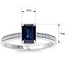 Sapphire Ring: 1 1/4 Carat Emerald Shape Sapphire and Diamond Ring Image-5