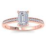 1 1/4 Carat Emerald Shape Diamond Engagement Ring In 14K Rose Gold Image-1