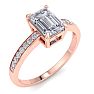 1 1/4 Carat Emerald Shape Diamond Engagement Ring In 14K Rose Gold Image-2