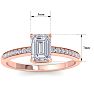1 1/4 Carat Emerald Shape Diamond Engagement Ring In 14K Rose Gold Image-5
