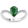 Emerald Ring: 2 Carat Pear Shape Emerald and Diamond Ring Image-1