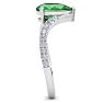 Emerald Ring: 2 Carat Pear Shape Emerald and Diamond Ring Image-4