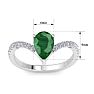Emerald Ring: 2 Carat Pear Shape Emerald and Diamond Ring Image-5
