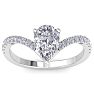 1 1/2 Carat Pear Shape Diamond Engagement Ring In 14K White Gold Image-1