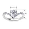 1 1/2 Carat Pear Shape Diamond Engagement Ring In 14K White Gold Image-5