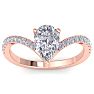1 1/2 Carat Pear Shape Diamond Engagement Ring In 14K Rose Gold Image-1