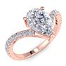 1 1/2 Carat Pear Shape Diamond Engagement Ring In 14K Rose Gold Image-2