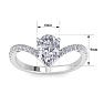 1 1/2 Carat Pear Shape Lab Grown Diamond Engagement Ring In 14K White Gold Image-5