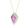 Pink Topaz Necklace: 1 3/4 Carat Pink Topaz and Diamond Necklace Image-2