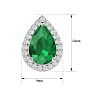 3 Carat Pear Shape Emerald and Halo Diamond Earrings In Sterling Silver Image-5