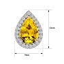 3 Carat Pear Shape Citrine and Halo Diamond Earrings In Sterling Silver Image-5