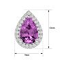 3 Carat Pear Shape Pink Sapphire and Halo Diamond Earrings In Sterling Silver Image-5