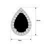 3 Carat Pear Shape Black Onyx and Halo Diamond Earrings In Sterling Silver Image-5